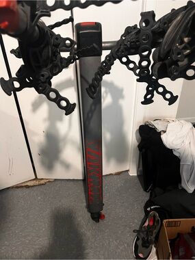 Yakima Gray & Red Bike Rack for vehicle. 4 bike capacity
